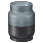 HJULMÖJA LED table decoration, glass/battery-operated, greyish-black