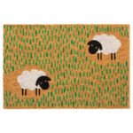 LÖGE Door mat, multicolour/animal pattern, 40x60 cm