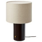 HALGATT Table lamp, dimmable, beige/brown ceramic, 49 cm
