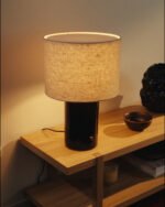 HALGATT Table lamp, dimmable, beige/brown ceramic, 49 cm - Image 5
