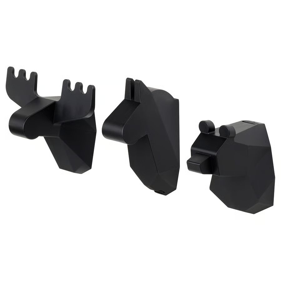 1028-1 froesadd-hook-black FRÖSÅDD Hook, black, set of 3 - Image 1