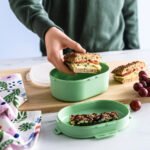 UTBJUDA Stackable lunch box for dry food, light green - Image 2