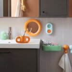 HUMLESJÖN Mirror with suction cup, orange - Image 2
