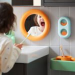 HUMLESJÖN Mirror with suction cup, orange - Image 3