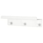 ENUDDEN Wall shelf with 3 hooks, white