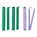 BEVARA Sealing clip, green/lilac, 6 pack