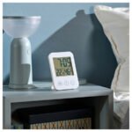 SLÅTTIS Clock with hygro-/thermometer, white, 8x12 cm - Image 2