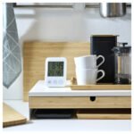 SLÅTTIS Clock with hygro-/thermometer, white, 8x12 cm - Image 4