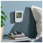 SLÅTTIS Clock with hygro-/thermometer, white, 8x12 cm - Image 5