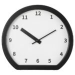 LÖVGRODA Clock, black, 22x20x4 cm