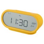 RÖDSTRÄFSE Alarm clock with hygro-/thermometer, yellow, 17x8x6 cm