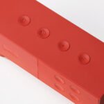 KORTLINJE Alarm clock with hygro-/thermometer, red, 18x6x7 cm - Image 4