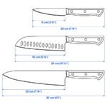 VARDAGEN 3-piece knife set, stainless steel/walnut - Image 4