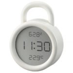 ÖRNVRÅK Clock with hygro-/thermometer, white, 8x3 cm