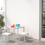 UTTER Children's table, in/outdoor, white, 58x42x43 cm - Image 4