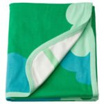 GRÖNFINK Blanket, green/tree pattern, 80x100 cm