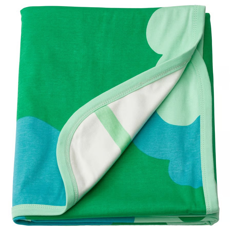 1099-1 groenfink-blanket-green-tree-pattern GRÖNFINK Blanket, green/tree pattern, 80x100 cm - Image 1
