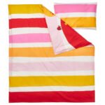 GRÖNFINK Duvet cover and 1 pillowcase for cot, multicolour/striped, 110x125/35x55 cm - Image 3