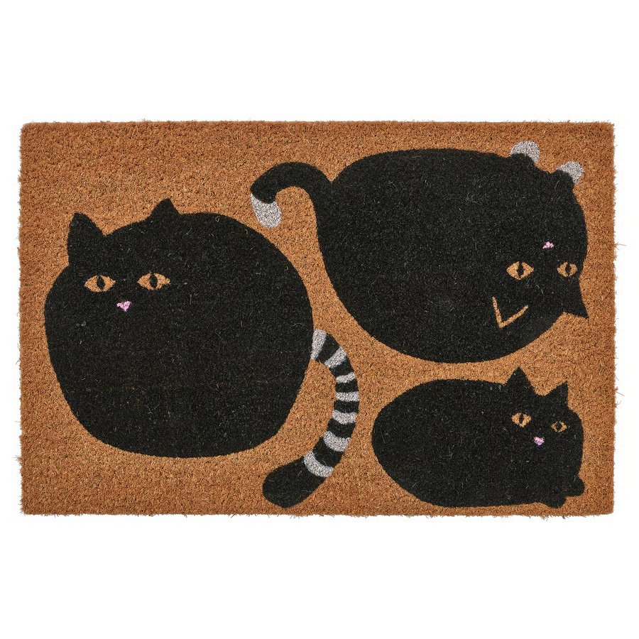 1110-1 vaegtyp-door-mat-cat-black-natural VÄGTYP Door mat, cat black/natural, 40x60 cm - Image 1