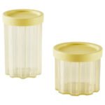 SPJUTLILJA Jar with lid, set of 2, light yellow