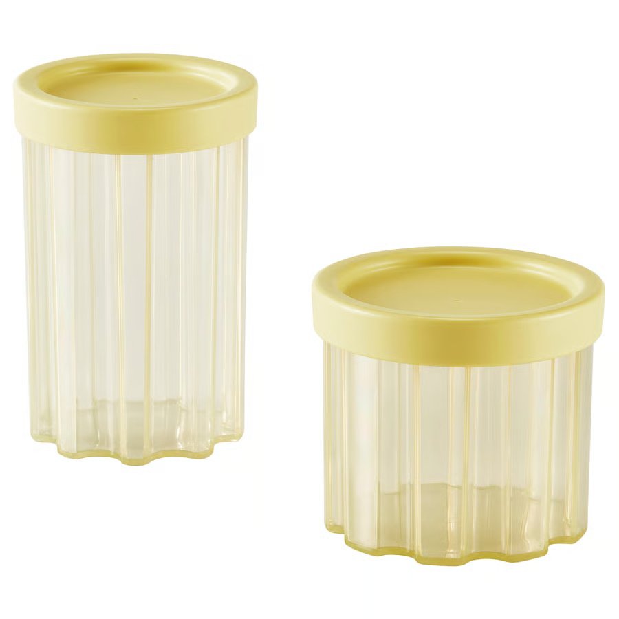 1115-1 spjutlilja-jar-with-lid-set-of-2-light-yellow SPJUTLILJA Jar with lid, set of 2, light yellow - Image 1
