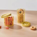 SPJUTLILJA Jar with lid, set of 2, light yellow - Image 3
