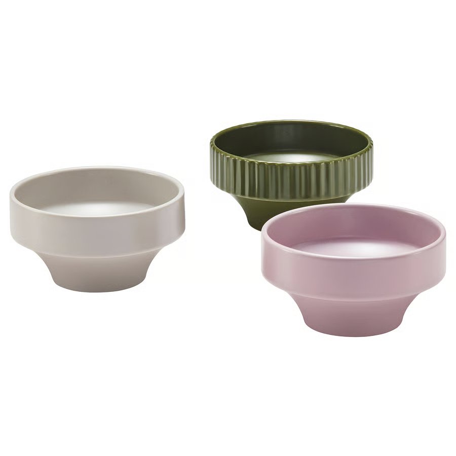 1117-1 spjutlilja-bowl-mixed-colours SPJUTLILJA Bowl, mixed colours, 12 cm (3 pieces) - Image 1