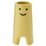 FRÖVÄXT Vase, yellow, 14 cm