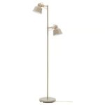 SJÖMAKT Floor lamp with 2-spot, beige/ash, 156 cm