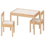 LÄTT Children's table with 2 chairs, white/pine