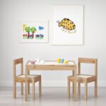 LÄTT Children's table with 2 chairs, white/pine - Image 3