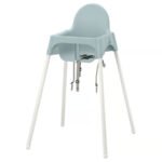 ANTILOP Highchair with safety belt, grey-blue/white