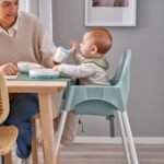 ANTILOP Highchair with safety belt, grey-blue/white - Image 2