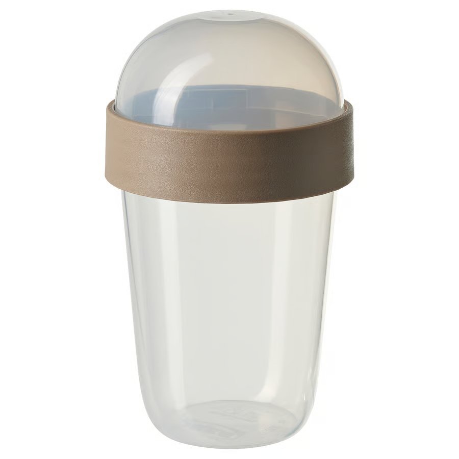 1141-1 splitterny-snack-container-transparent-light-grey-brown SPLITTERNY Snack container, transparent/light grey-brown, 300 ml - Image 1