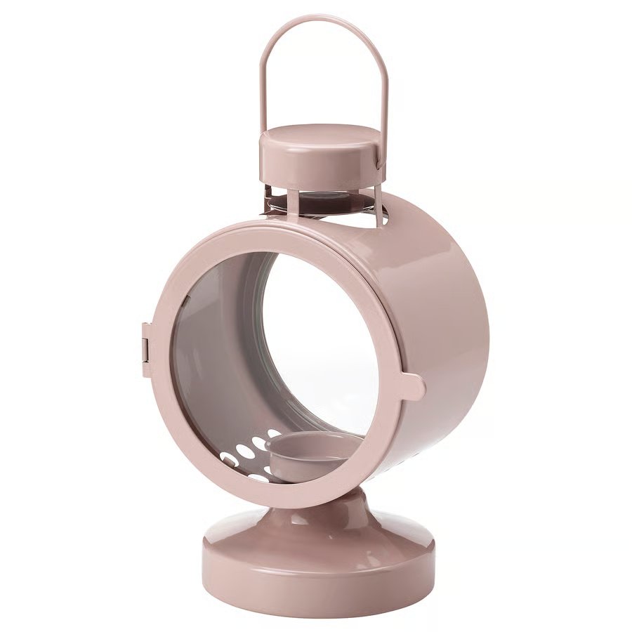 1161-1 flodsvala-lantern-for-tealight-in-outdoor-pale-pink FLODSVALA Lantern for tealight, in/outdoor, pale pink, 21 cm - Image 1