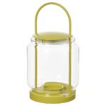 TOFSAND Lantern for tealight, in/outdoor, yellow, 21 cm