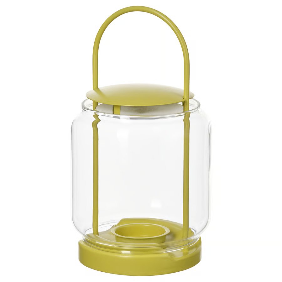 1162-1 tofsand-lantern-for-tealight-in-outdoor-yellow TOFSAND Lantern for tealight, in/outdoor, yellow, 21 cm - Image 1