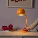KORVSNÖRE LED desk lamp, dimmable/orange - Image 4