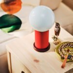 IKEA PS 2026 LED portable lamp, battery-operated dimmable/red/light blue, 22 cm - Image 2