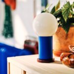 IKEA PS 2026 LED portable lamp, battery-operated dimmable/blue/light yellow, 22 cm - Image 2