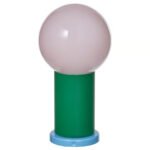 IKEA PS 2026 LED portable lamp, battery-operated dimmable/green/light pink, 22 cm