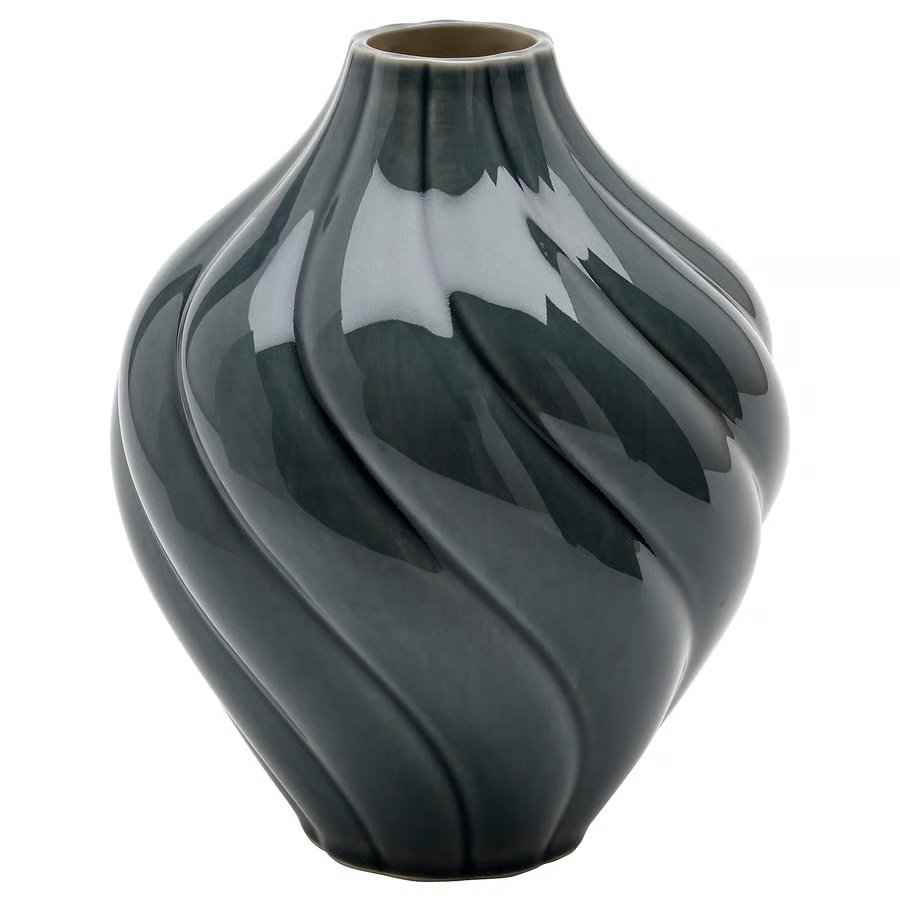 1196-1 kornsparv-vase-grey-blue KORNSPARV Vase, grey-blue, 22 cm - Image 1