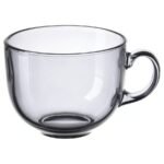 HÖSTAGILLE Mug, light grey tempered glass, 50 cl