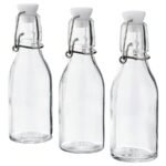 KORKEN Bottle with stopper, clear glass, 15 cl