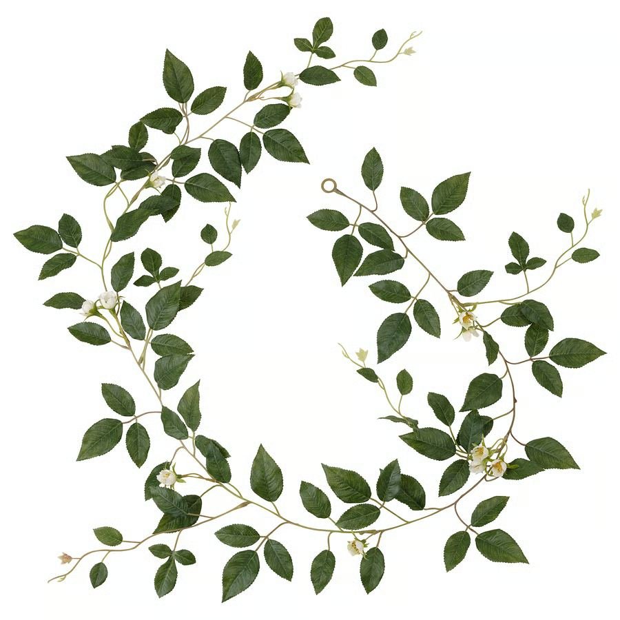 1270-1 smycka-artificial-garland-in-outdoor-rose-white SMYCKA Artificial garland, in/outdoor Rose/white, 1.5 m - Image 1