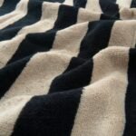 SLÅNHÖSTMAL Bath towel, black/light beige striped, 70x140 cm - Image 2