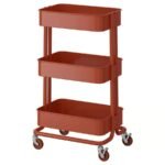 RÅSKOG Trolley, red-brown, 35x45x77 cm