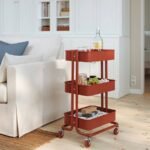 RÅSKOG Trolley, red-brown, 35x45x77 cm - Image 3