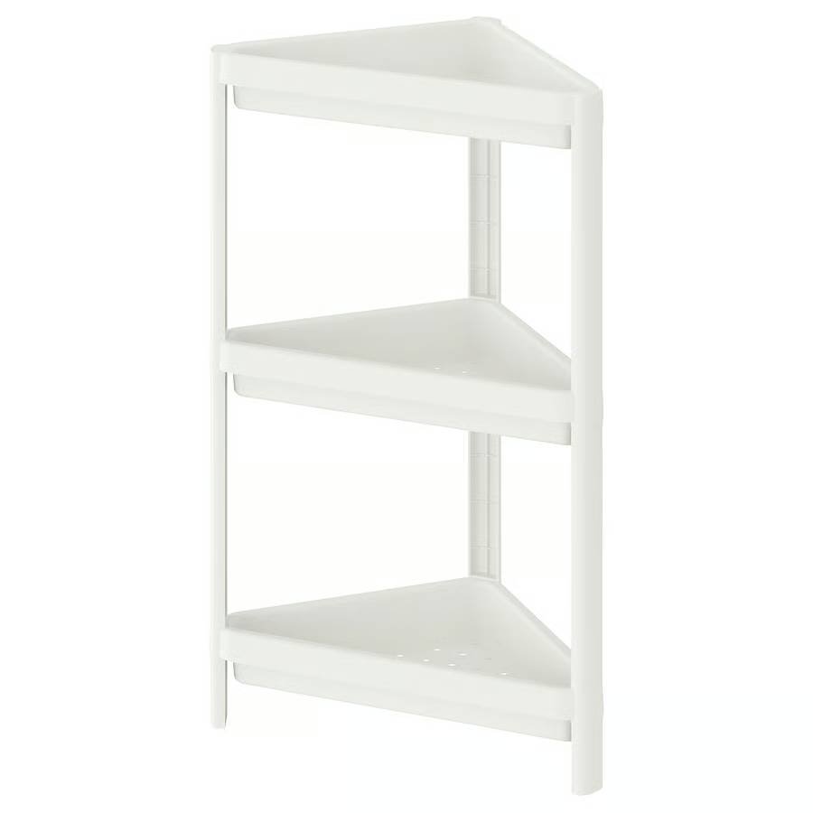 1299-1 vesken-corner-shelf-unit-white VESKEN Corner shelf unit, white, 33x33x71 cm - Image 1