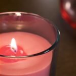 LOTSFÅGEL Scented candle in glass, Watermelon/bright pink, 20 hr - Image 5
